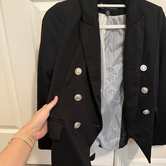 Jules & Leopold || Black blazer with silver buttons - Picture 4 of 5